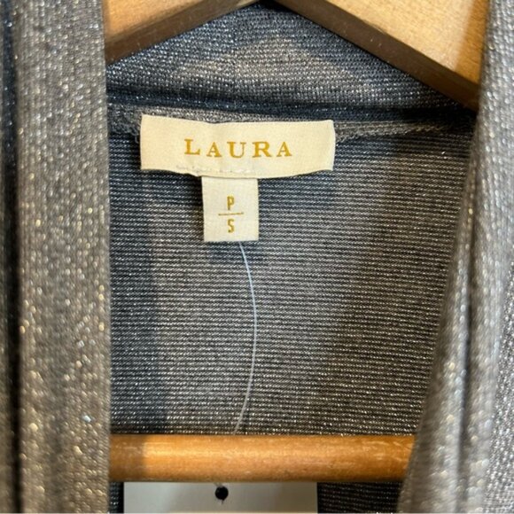 Laura Metallic Knit Turtleneck Top Silver Grey - Picture 7 of 10